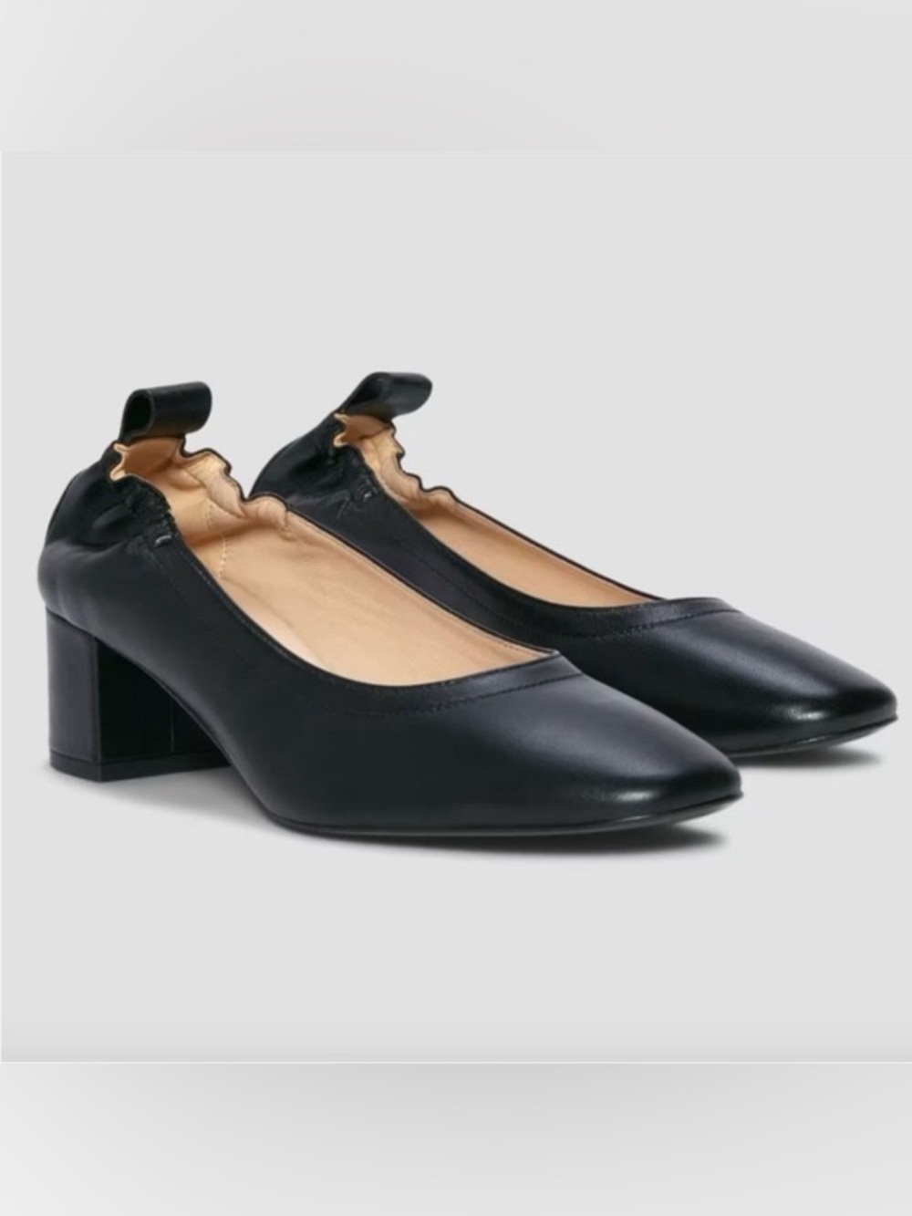 NEW Everlane The Day Heel Black Leather 9.5